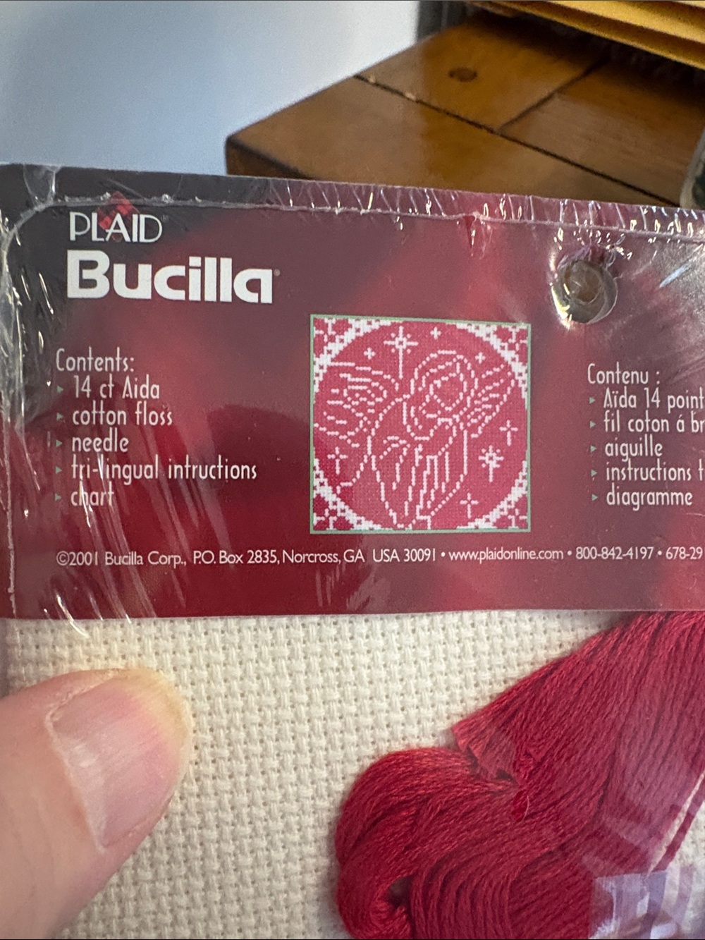 Bucilla Red and White Angel Counted Cross Stitch Kit - Picture 2 of 2
